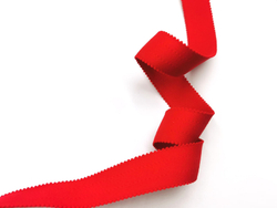 Бретелечная резинка с фестонами, Lauma, 25мм, красная (Арт: BR610/25-100), м