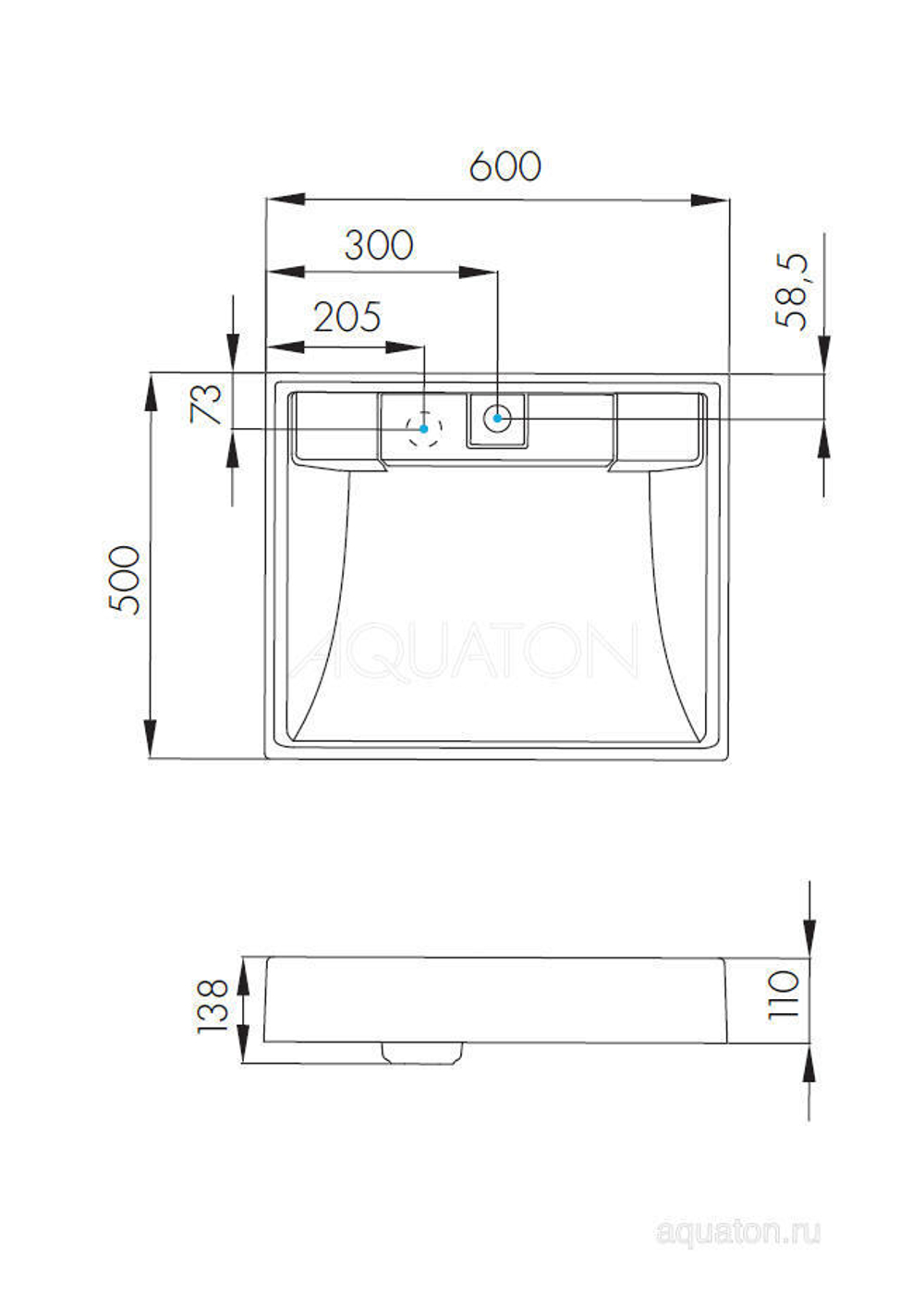 Раковина Aquaton Рейн 60 1A72103KRW010