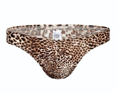 Мужские трусы-тонги с леопардовым принтом (Размер: XXL) (Цвет: леопард)
