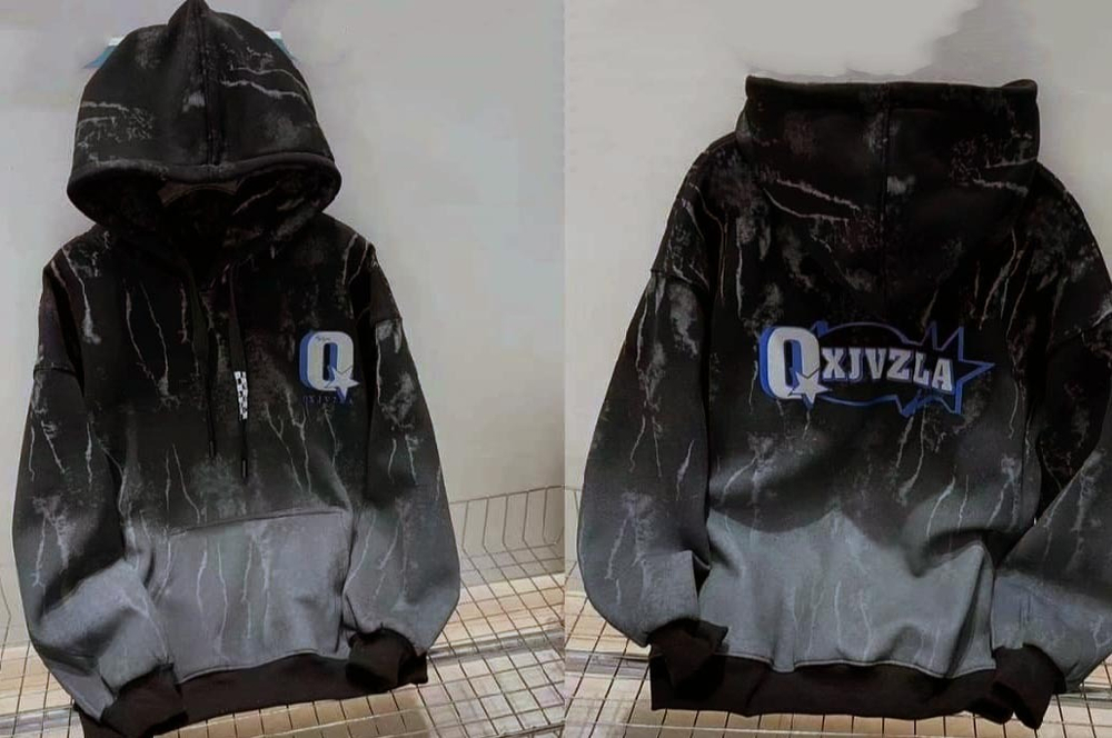 толстовка худи Q звезда теплая флок 4788