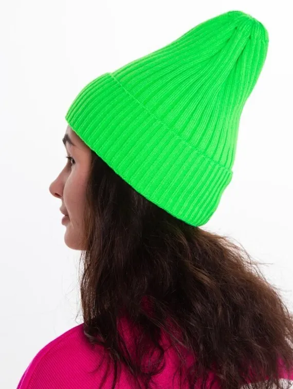 Шапка женская зимняя, цвет зелёный, размер 52-56