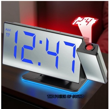 Часы зеркальные с проекцией VST-896 черный корпус