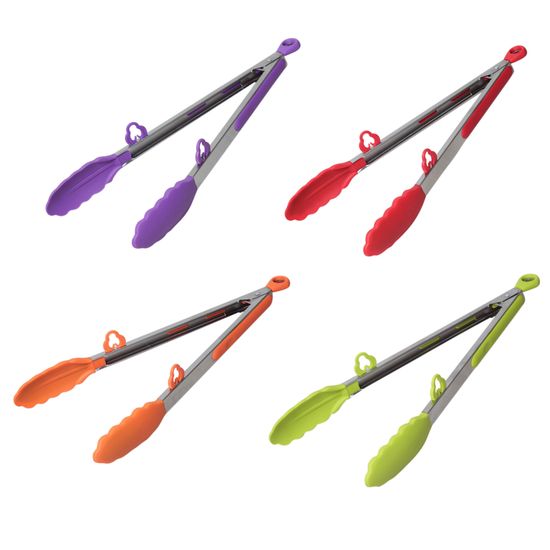 Щипцы силиконовые 30,5 см. Kamille КМ 7512 с ручками из нержавеющей стали