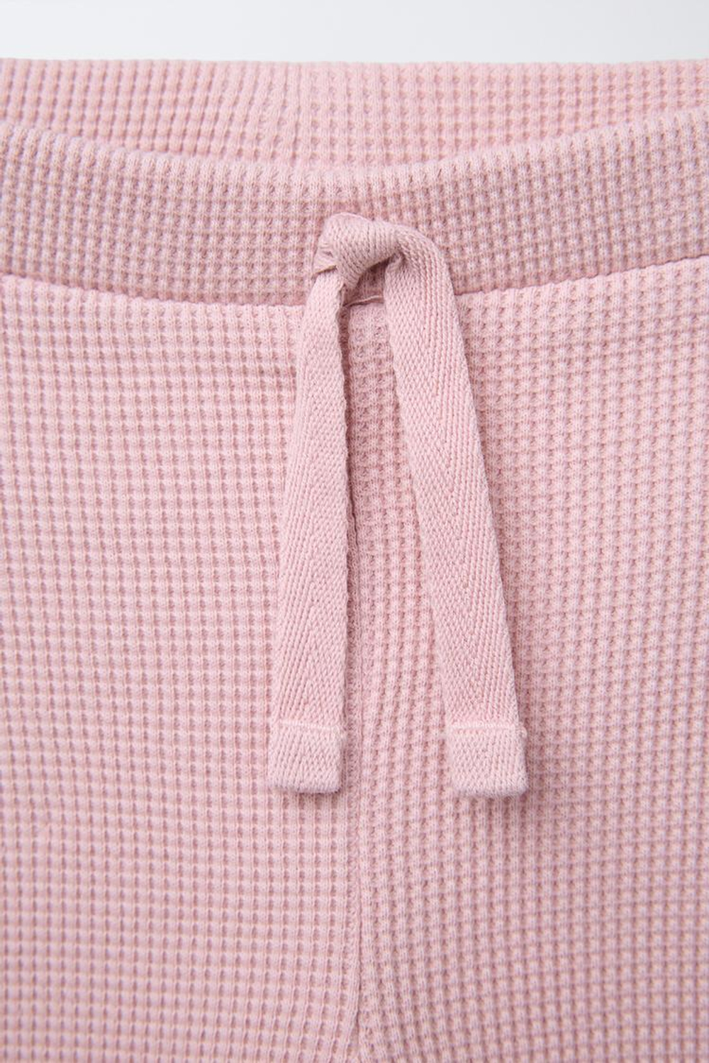 ZARA ЛЕГИНСЫ ИЗ РИФЛЕНОГО ТРИКОТАЖА С КРУЖЕВОМ, РОЗОВЫЙ