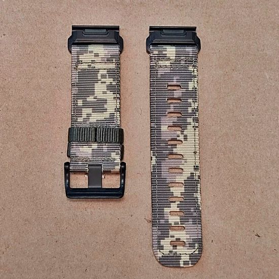 Ремешок тактический Tactix 26 мм. для Garmin Fenix 7x / 6x / 5x / 3, Enduro 2 / Tactix 7, Tactix Delta нейлоновый быстросъемный на застежке (Камуфляж пустыня)