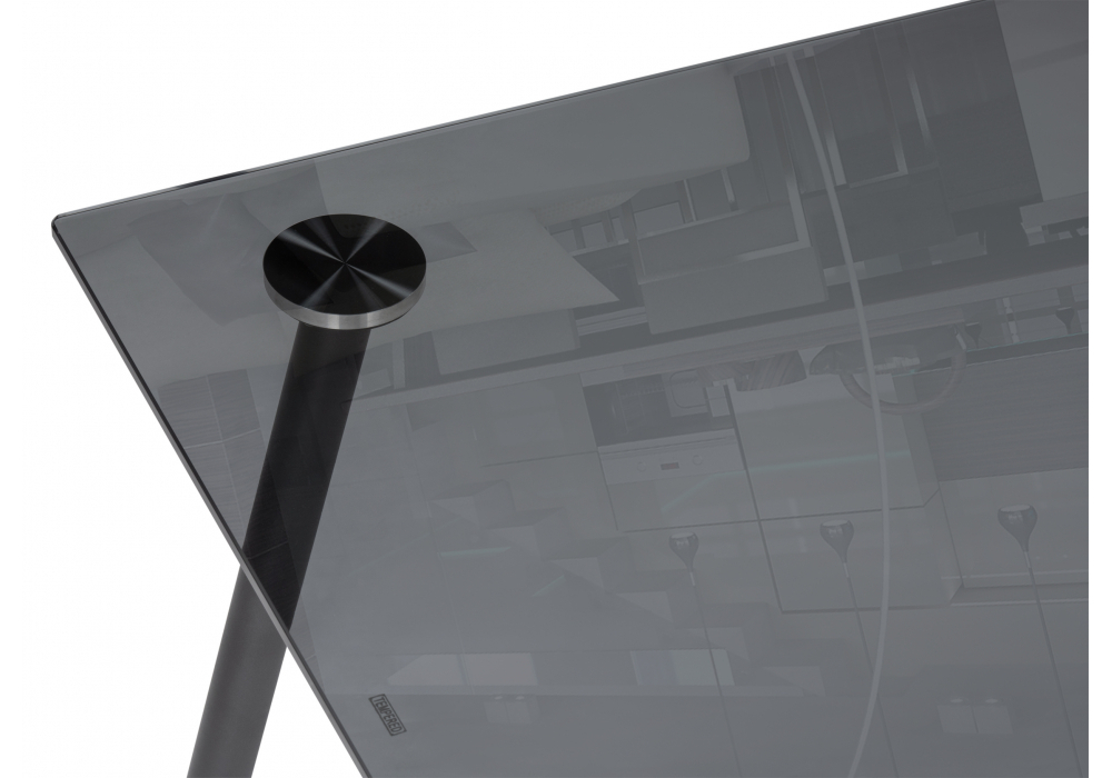 Стол стеклянный Woodville Smoke 120х80х75 clear gray, black