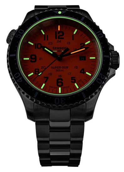 Швейцарские тактические часы Traser P67 Diver Orange 109379