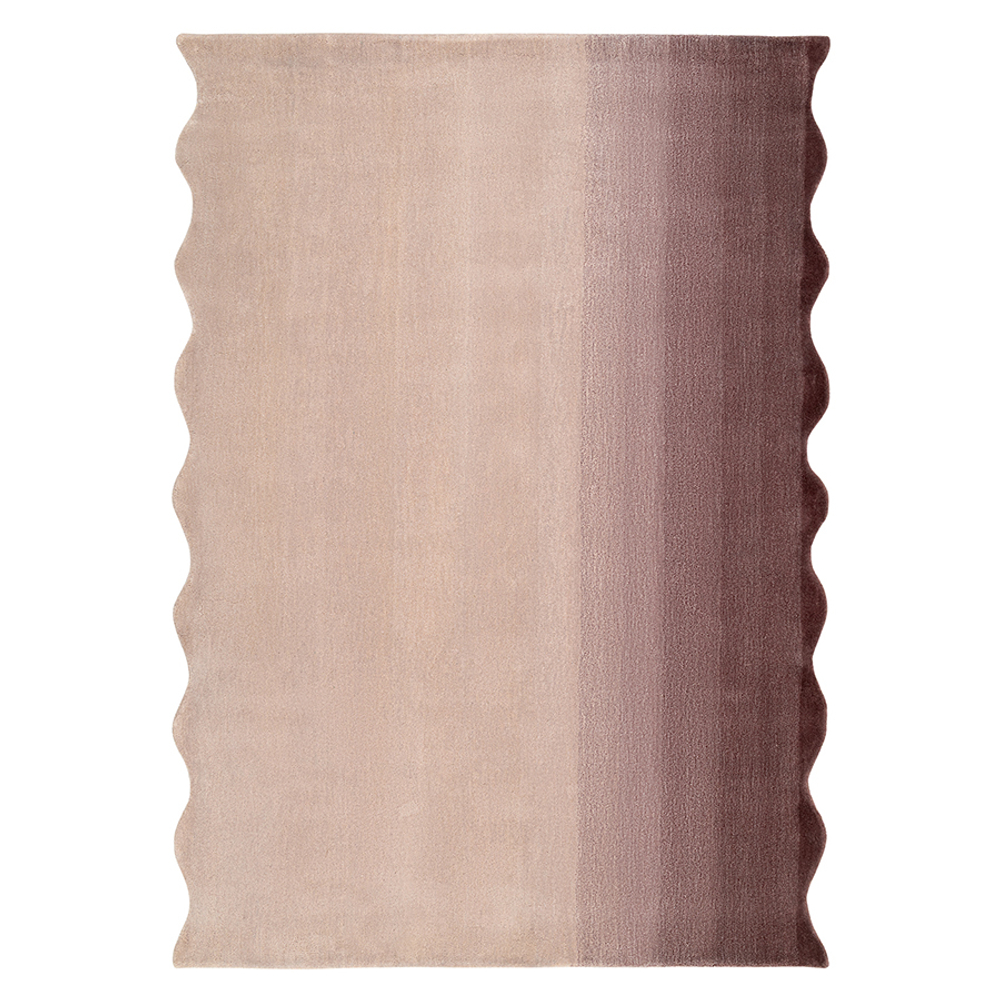 Ковер из шерсти over horizon цвета марсала из коллекции trendy ruffles, 200х300 см