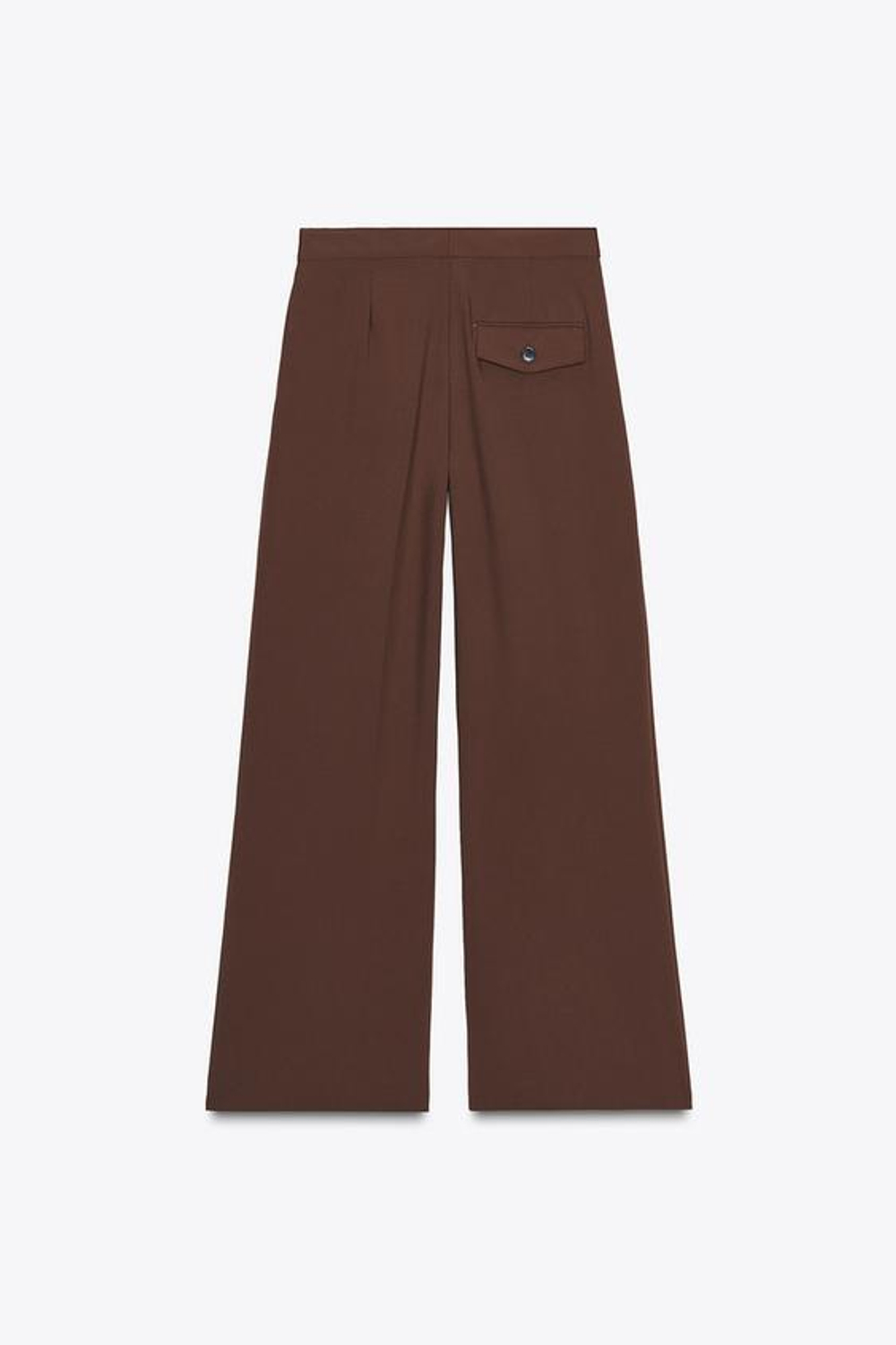 ZARA ШИРОКИЕ БРЮКИ С ЗАЩИПАМИ, КОРИЧНЕВЫЙ