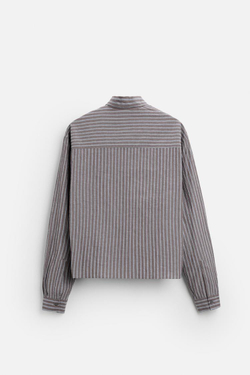 ZARA РУБАШКА CROPPED-FIT В ПОЛОСКУ, ПОЛОСКИ