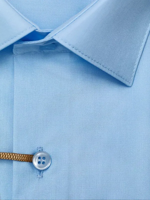 Рубашка приталенная с вытачками на спине SUPER SLIM FIT, голубая