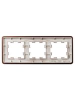 BRITE Рамка 3-местная РУ-3-1-Бр металл коричневый RE AL IEK