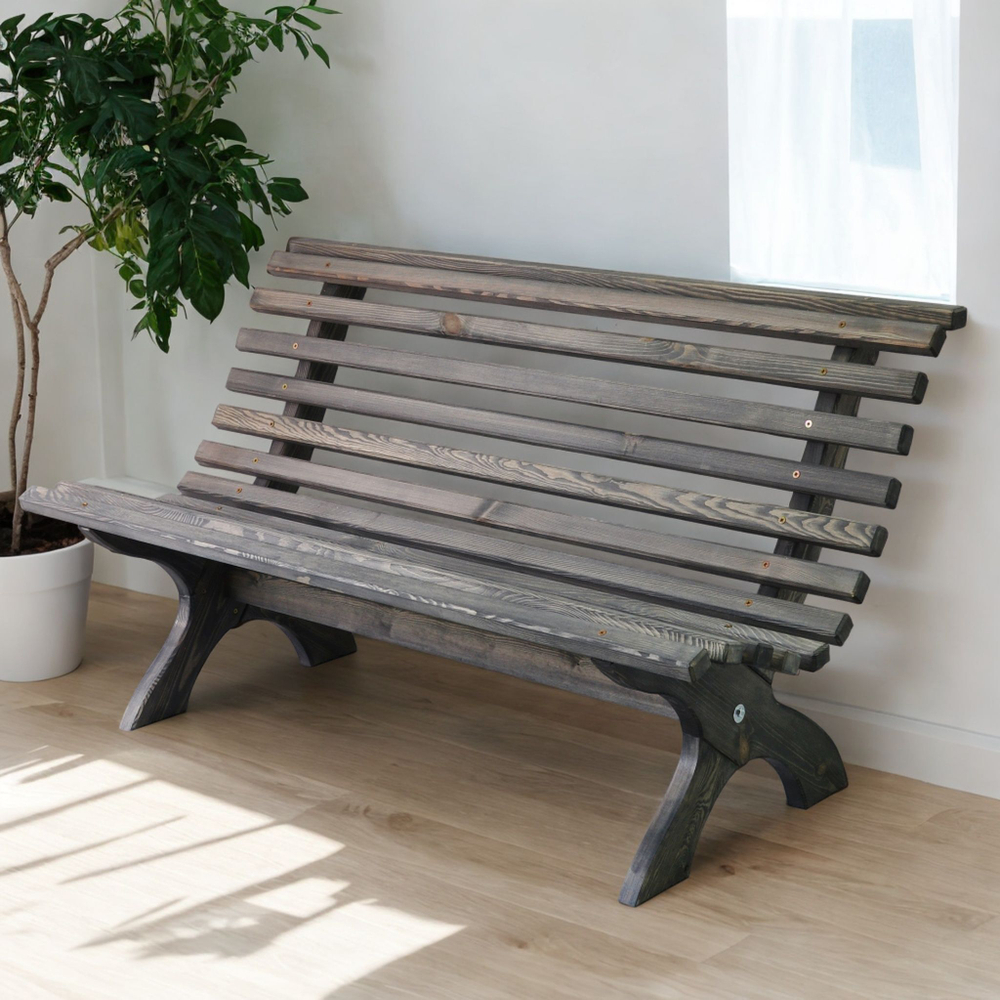 Скамейка лавочка садовая для сада дачи графит