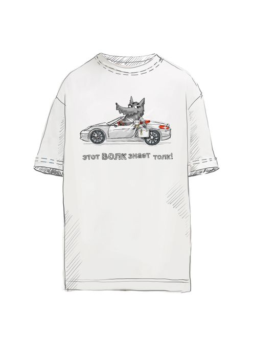 ФУТБОЛКА РЕНА МОЛОЧНЫЙ ЭТОТ ВОЛК ЗНАЕТ ТОЛК!