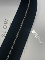 Корсажная лента черная с белой полоской