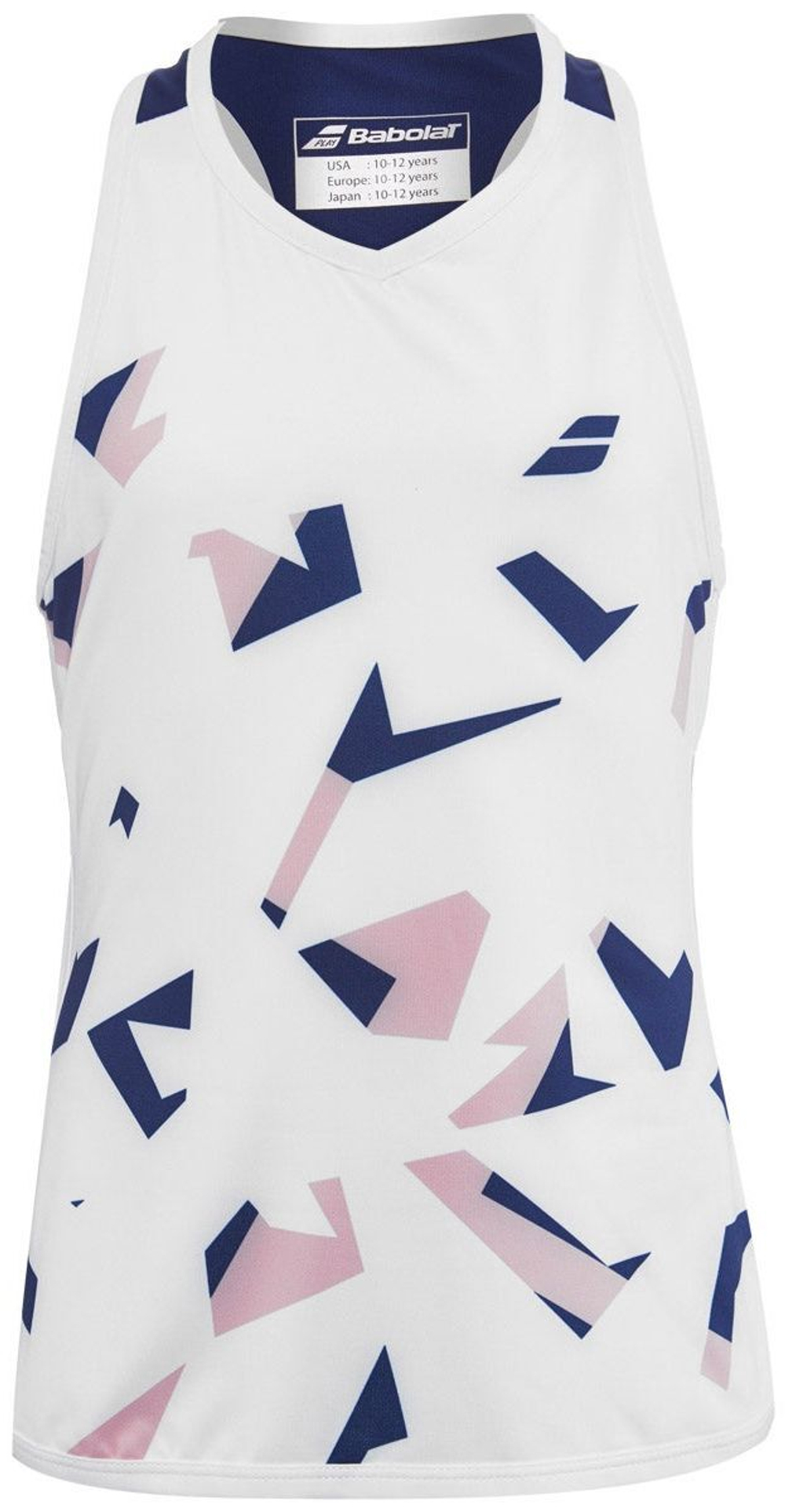 Футболка для девочки теннисная Babolat Compete Tank Top Girl - white/estate blue