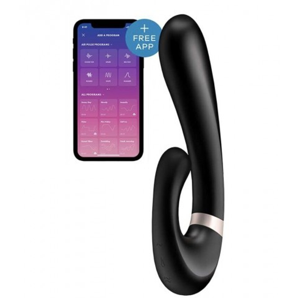 Смарт вибратор кролик с подогревом Satisfyer Heat Wave Connect App черный