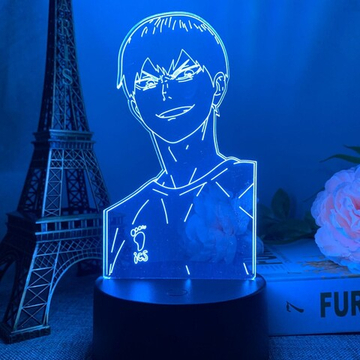 Акриловый светильник на черной подставке "Волейбол - Кагеяма"