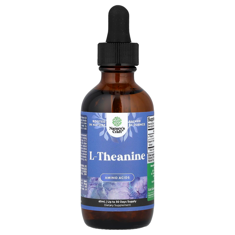Nature's Craft, L-теанин, без спирта, 60 мл