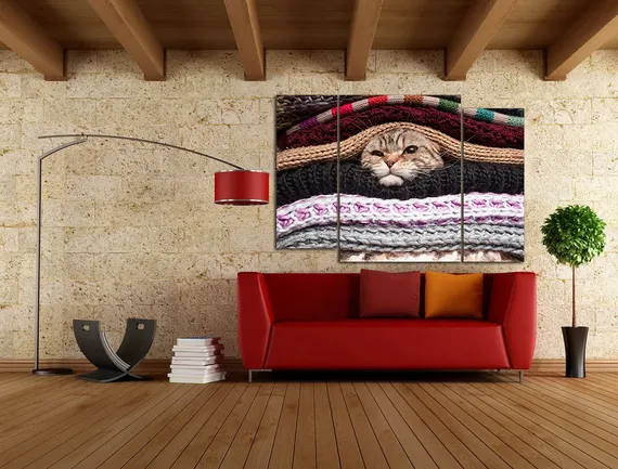 Модульная картина "Кот в тепле"