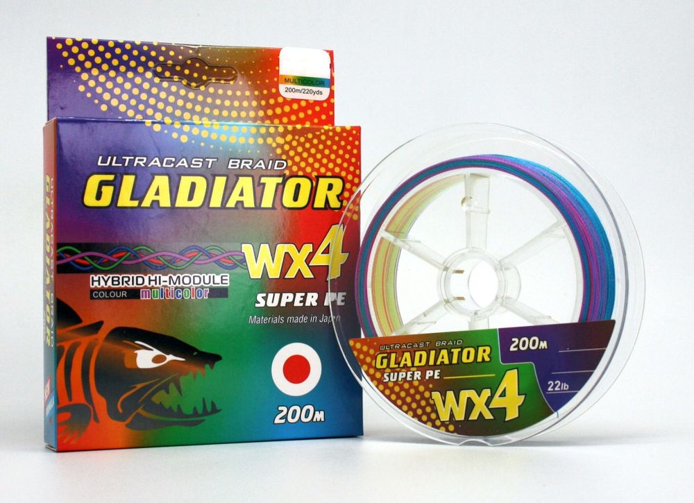 Плетеный шнур Gladiator 0,20мм multicolor 200м