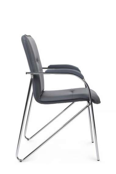 Стул Самба с пластиковыми подлокотниками SMB-03H Хром гальв. Серый