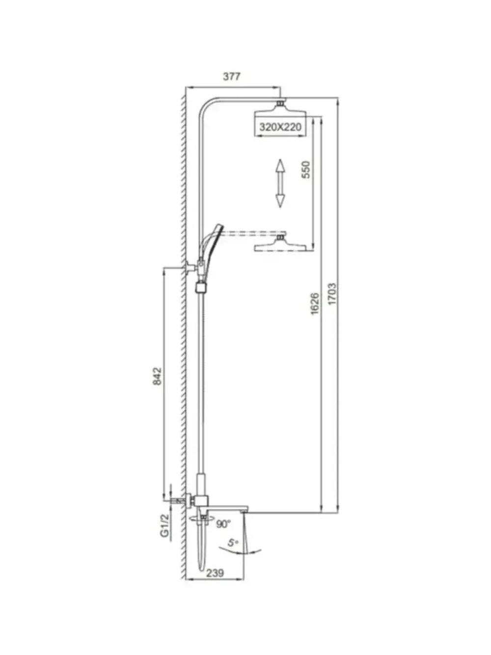 Душевая система с тропическим душем Frap F2491-29