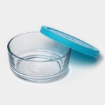 Контейнер для хранения продуктов ABAN min, 210 мл, стекло, голубой