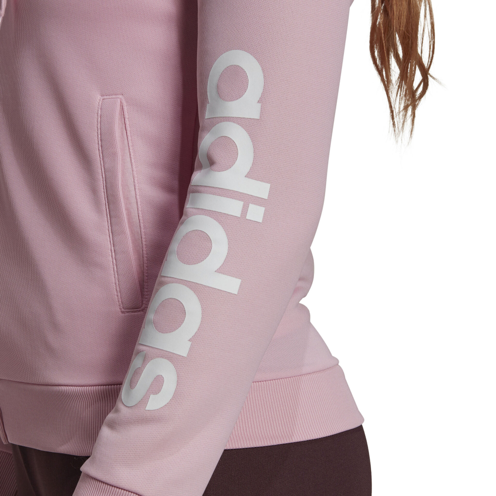 Женские теннисные Костюмы adidas Linear French Terry Tracksuit Women - Pink, Black