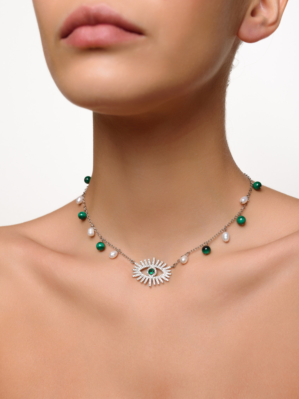 Чокер "Malachite Eye Pearl"