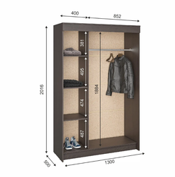 Шкаф-купе Бассо (венге/дуб белфорд), Интерьер Центр, г.Пенза