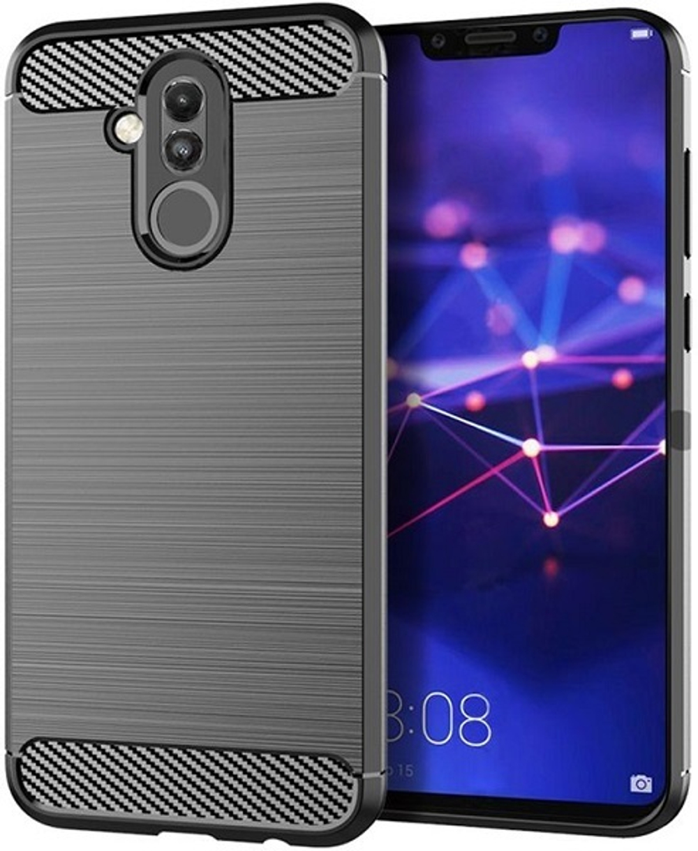 Купить чехол на Huawei Mate 20 Lite серого цвета, в стиле Carbon от бренда  caseport. Высокое качество, низкие цены, быстрая доставка!