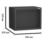 Сейф мебельный DELI "ET563" ключевой замок, 380х300х300 мм, 10,5 кг, черный