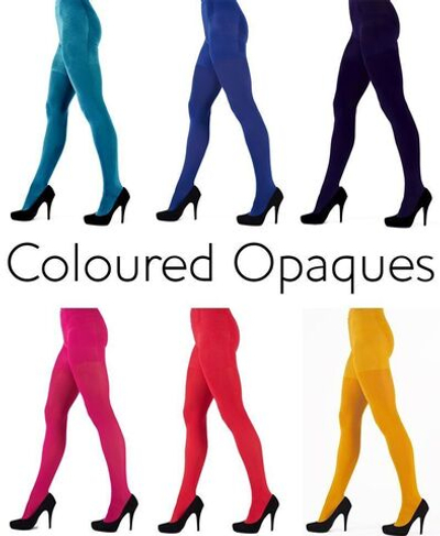 Бархатистые колготки Coloured Opaques (Размер: S) (Цвет: желтый)
