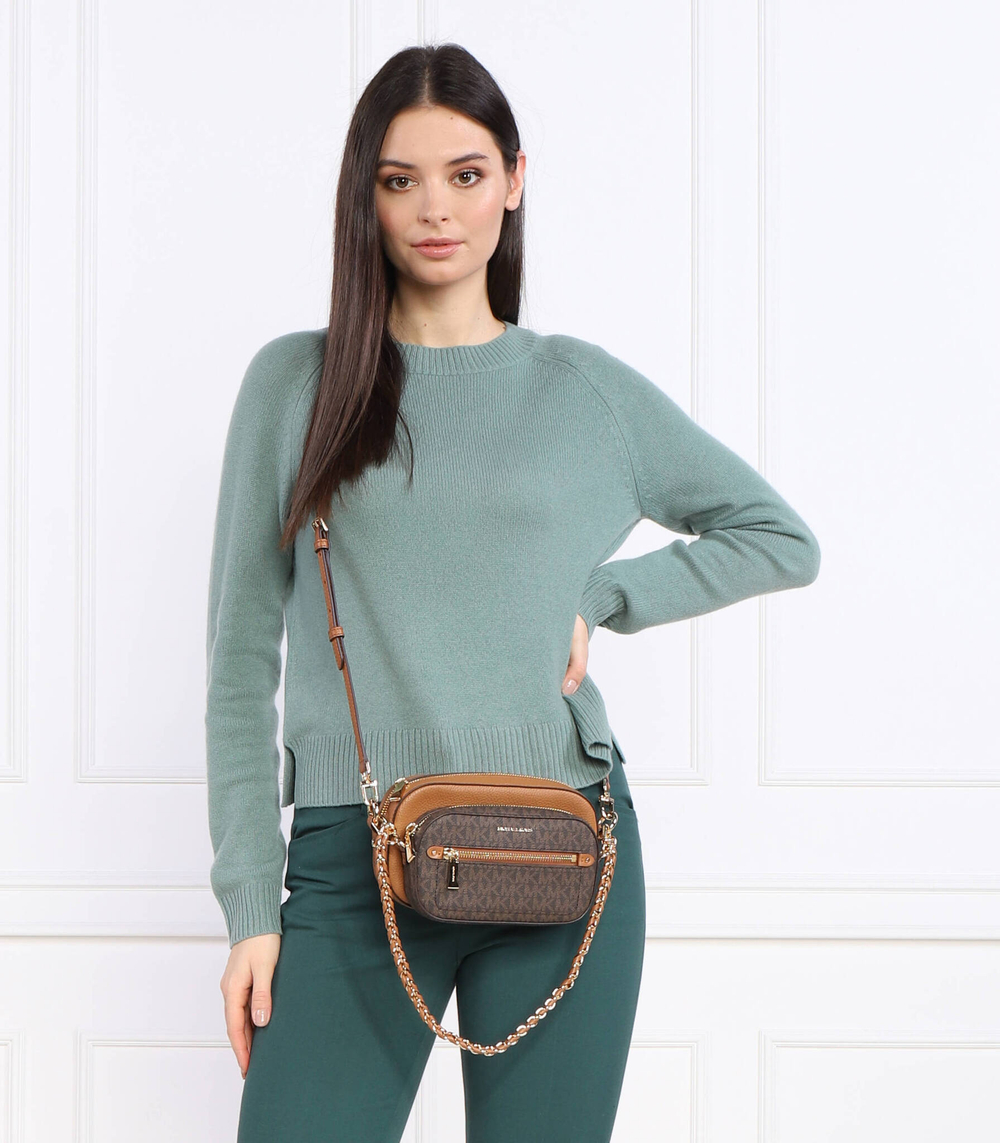 кожаная сумка через плечо 2в1 jet set logo Michael Kors - коричневый(32R3GJ6C4L)