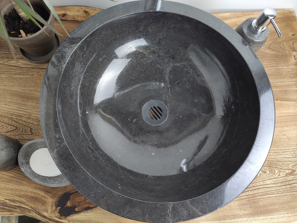Раковина из мрамора Bowl Dotted Black BM-60027 45*45*17