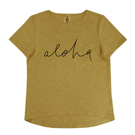 Футболка "Aloha" горчичная (взрослые)
