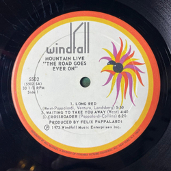 Винтажная виниловая пластинка LP Mountain Live The Road Goes Ever On (USA 1972)