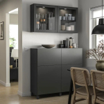 Комбинация для хранения - BESTÅ/ BESTА IKEA/ БЕСТА/БЕСТО ИКЕА, 213х120 см, темно-серый