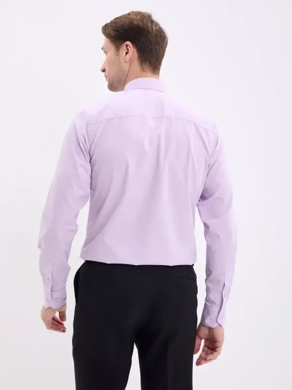 Рубашка на высокий рост LONG SLIM FIT с длинным рукавом, сиреневая
