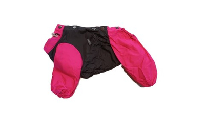 Комбинезон,  утепленный байкой 21 девочка (обхват груди 36 - 44) черный - розовый