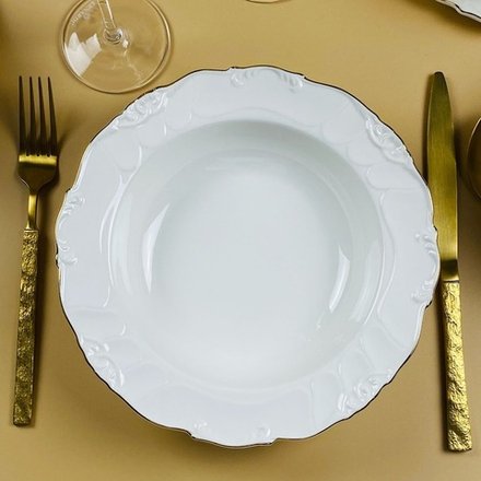 Lenardi 109-242 Набор из 6 глубоких тарелок 22х4,5см КРОКУС ЗОЛОТО в под.уп.(х6)Фарфор