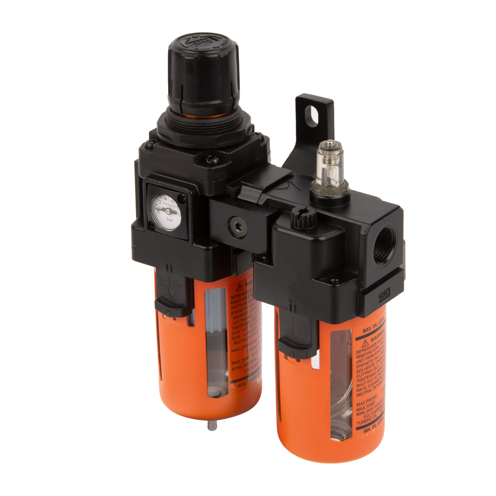 WDK-70140 Блок подготовки воздуха 1/2" с влагоотделителем, регулятором, лубрикатором и манометром