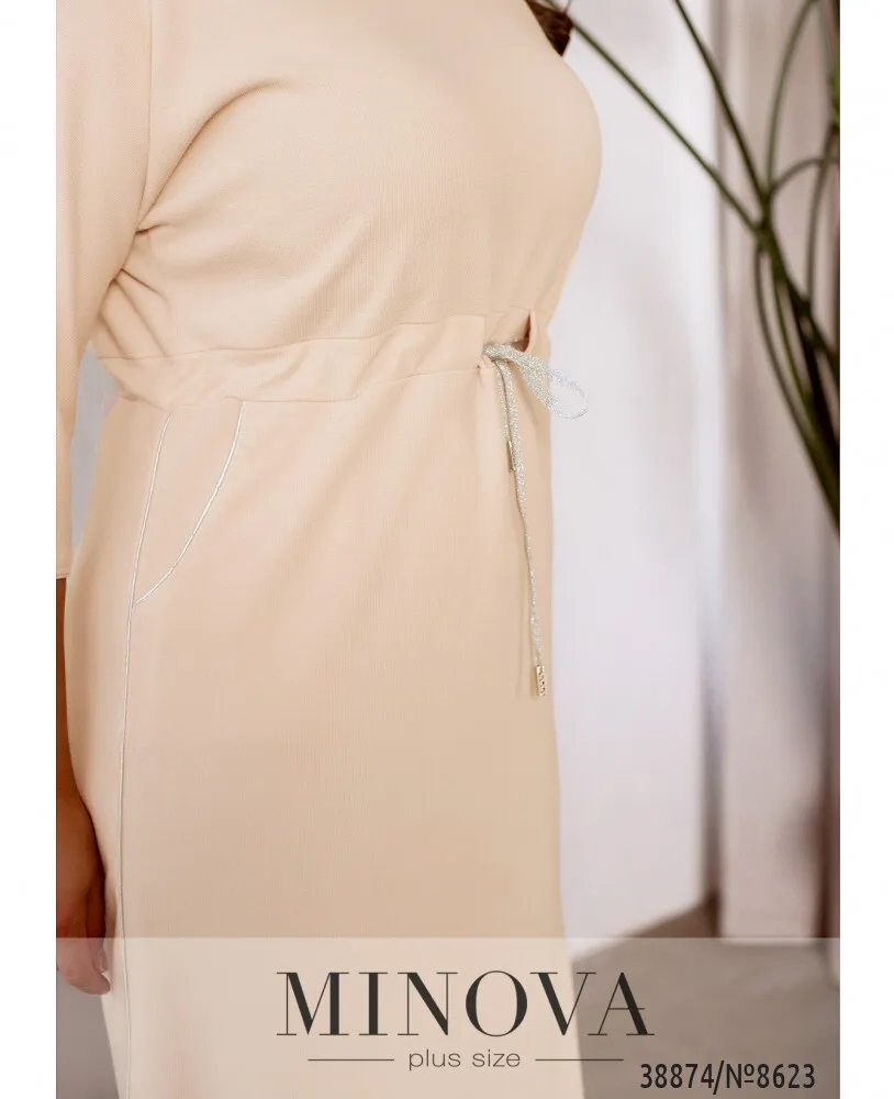 Платье 8623-светло-бежевый Minova