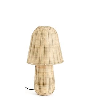 Настольная лампа из ротанга Neuda со светлым покрытием