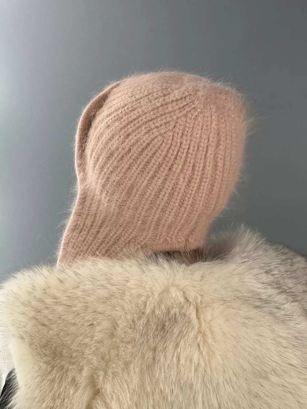 шапка ушанка вязаная зимняя ангора пушистая