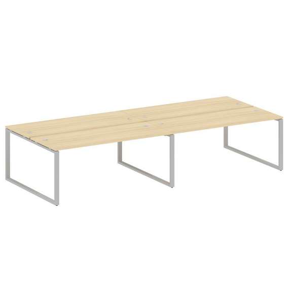 Metal System Рабочая станция на 4 места на О-образном м/к БО.СМ-4.5 Акация Лорка/Металл Серый 3600*1