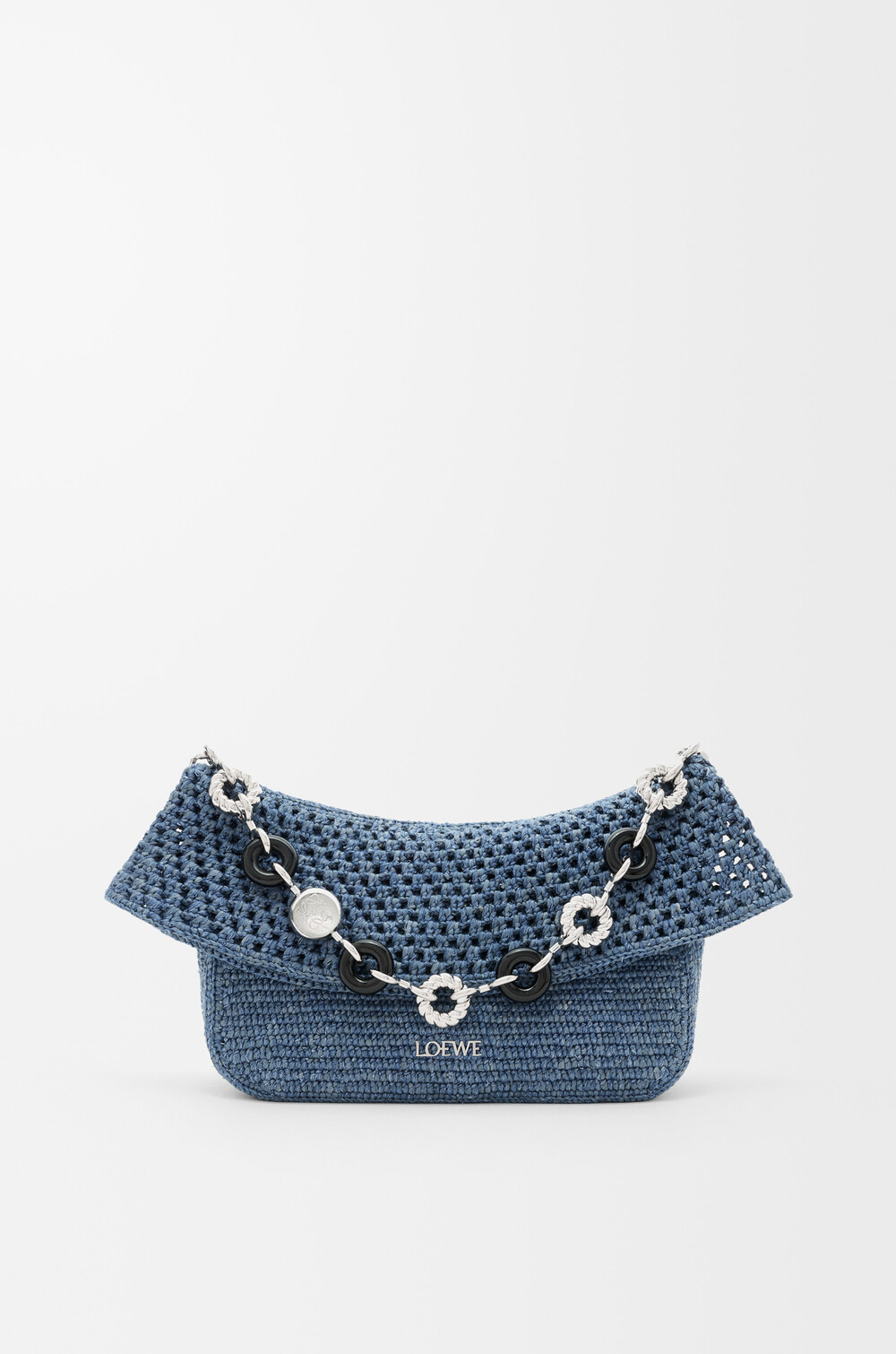 Loewe Средняя сумка Ola связанная крючком, синий