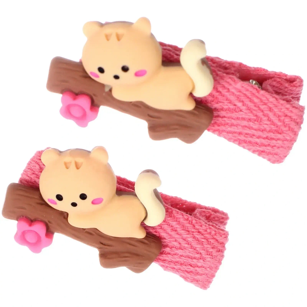 Зажимы для волос детские 2 шт «РОЗОВОЕ ОБЛАКО», котики, цвет как на фото, 2*3,5см