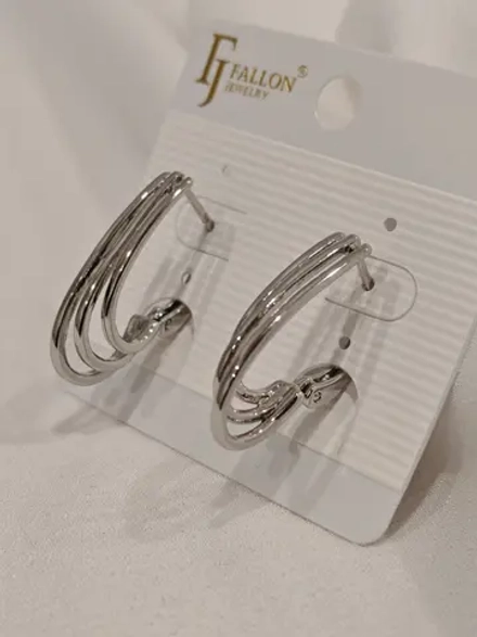 Серьги Fallon «Три нити» Silver